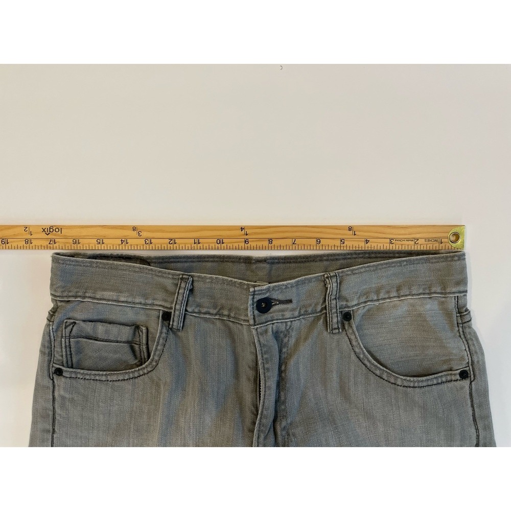 Levis 527 Boot Cut Jeans Mens 34x32(31"L) Gray Back Zip Pockets Cotton Faded - Picture 6 of 8
